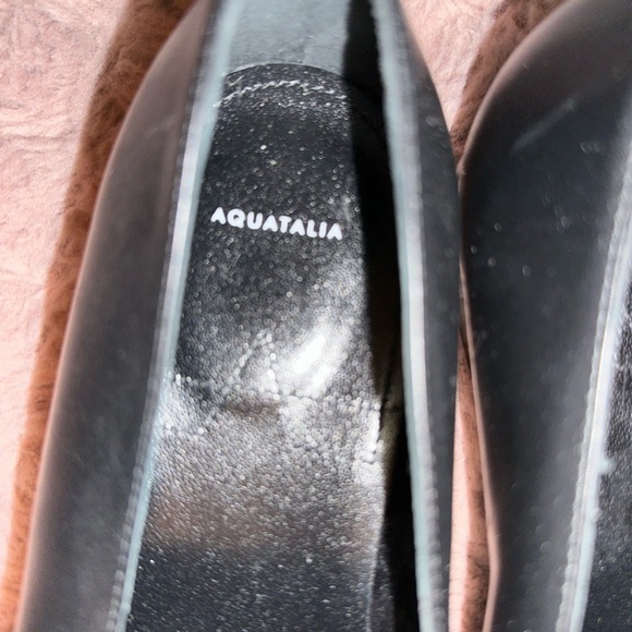 NWOT Aquatalia Black Ronda Chain Leather Loafer Flats 8 office goth preppy - Picture 3 of 10